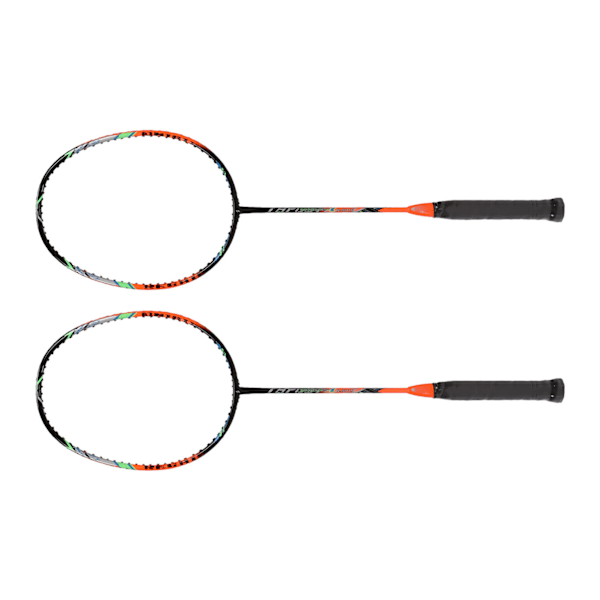 2 stk. Badminton Rackets i Carbon Fiber, Ultralette for Voksne til Trening, Konkurranse, Rekreasjon, Orange