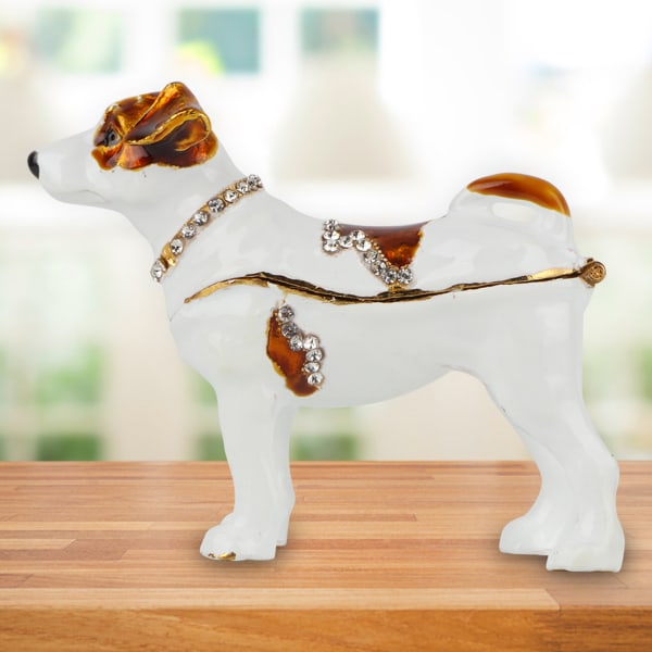 Skinnende diamanter Hundedekoration Metal Håndværk Home Decor Ornamenter Gave