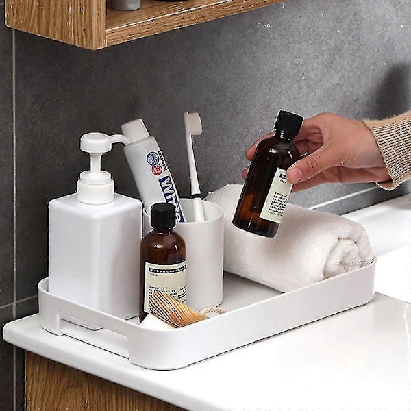 Vit Stapelbar Rektangulär Serveringsbricka i Plast med S, Zekai style2