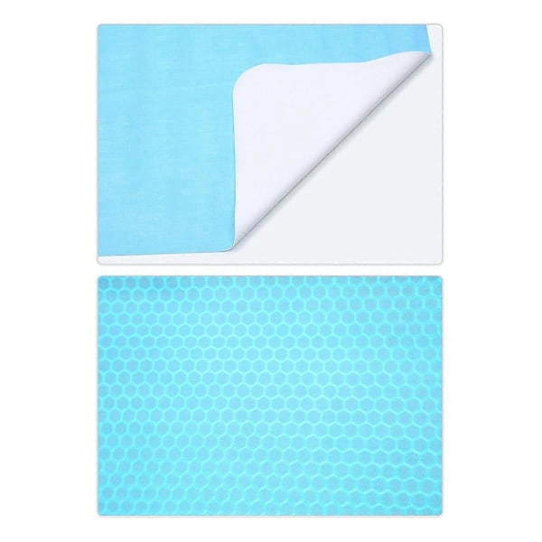 Rejse Yogamåtte, Foldbar Anti-Slip Sports Ruskindsmåtte, Lyseblå