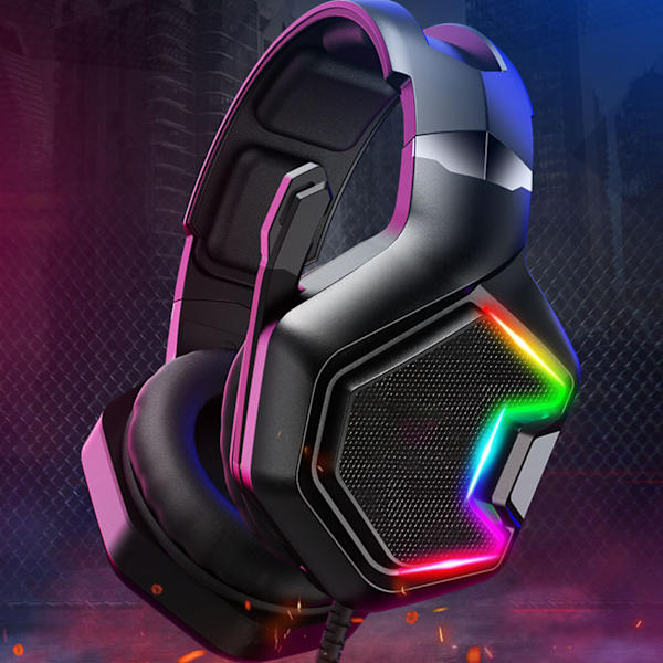 Peliheadset Bass Stereo Mukava Luonnollinen Kannettava E-urheilukuulokkeet PS4:lle ja PC:lle K10 Pro Musta