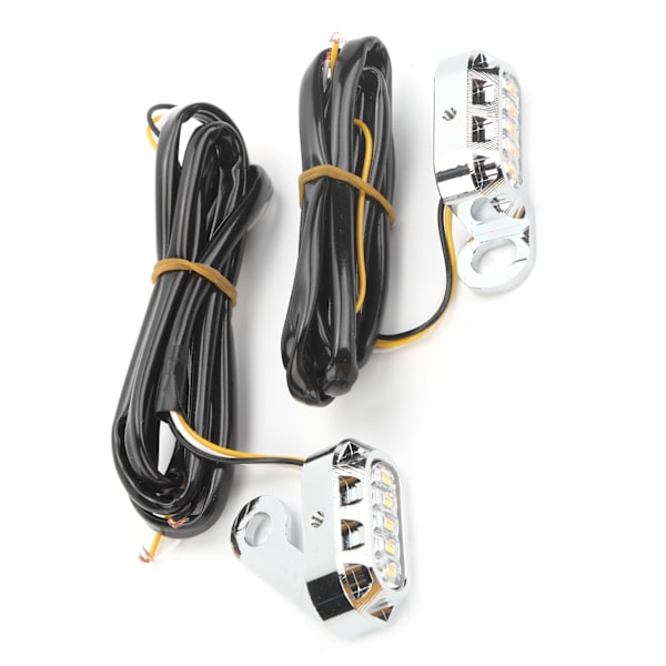 2 st LED-blinkers för motorcykel, transparenta linser, passar till XL 48 72 1200 883 2004-2020, silverpläterat hölje