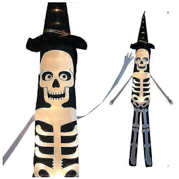 Halloween Party Lampe Hage Spøkelsesfestival Dekorasjon Skrekk Trollmannshatt Flaggermus Gresskar Hodeskalle Skjelett Lykt
