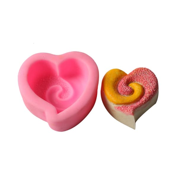 Spiral Kærlighedshjerte Kage Bageform Cookie Chokolade Sukkerpasta Lys Sæbe Silikoneform Bageudstyr