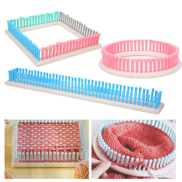 Multifunksjon strikk vevvevsett for lue skjerf Manuelt ABS-plaststrikking DIY-verktøy