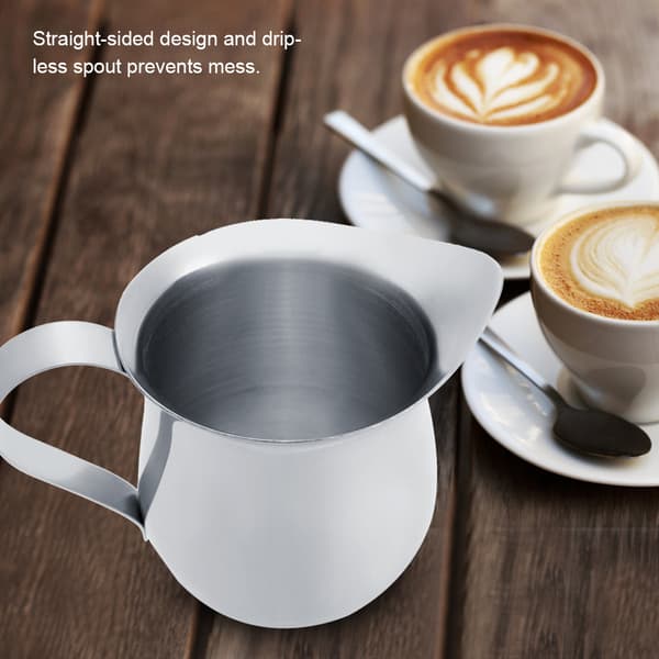 Mælkeskummerkande i rustfrit stål til kaffe, fløde, espresso (90 ml)