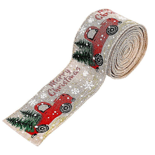 Julband DIY Tryckt Jute Dekoration Krans Rosetter För Presentinslagning Bröllop (1 st)