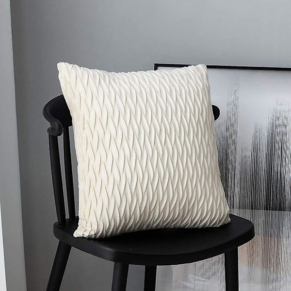 Velour Pudebetræk 45*45cm til Stue Sofa, Sæt med 2 Ensfarvede Firkantede Pudebetræk Soveværelsesdekoration