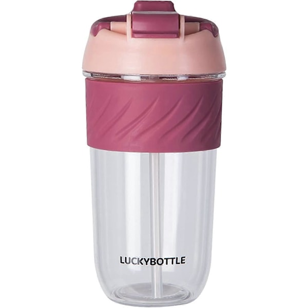 7#MF Stor Kapasitet Sugerør Drikkekopp Søt Bærbar Student Praktisk Plastkopp Kopp, Rosa 1#qa, M