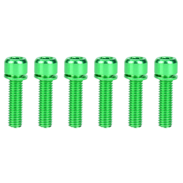 6 stk. M5x25mm titaniumlegering cykel flaskeholder opbevaringsstativ bolt cykel tilbehør (grøn)