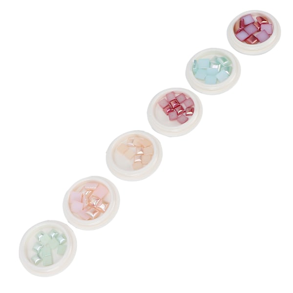 6 esker / sett firkantet neglekunstdekorasjon DIY skinnende glitter neglepynttilbehør