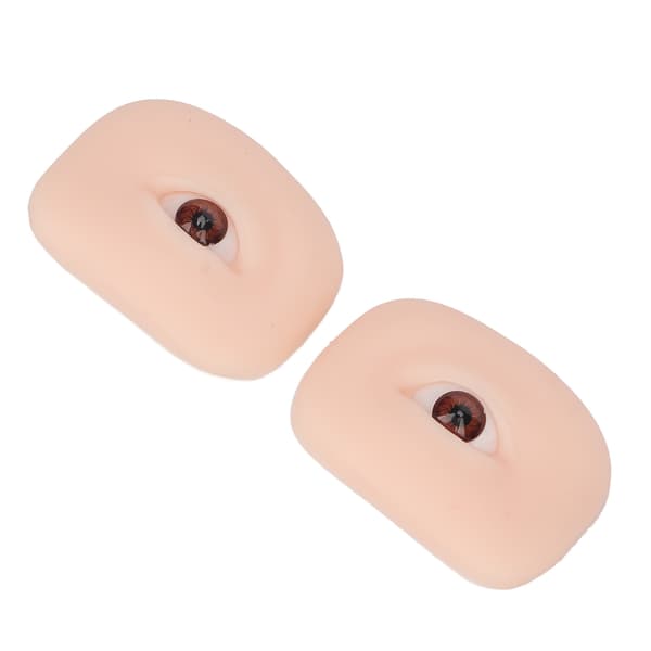 1 par blød silikone øjenmodel fleksibel 5D til øvelse af piercing, sutur, makeup, undervisningsinstruktioner, brun øjeæble
