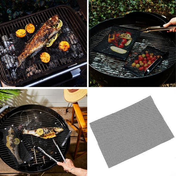 3 st BBQ-nätmatta Non-Stick BBQ-grillfoder Nätmatta Grillverktyg (30x40cm)