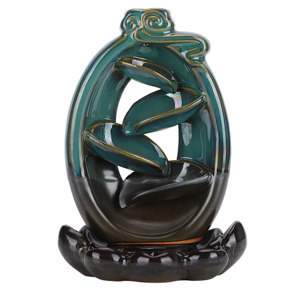 Keramisk Tilbageflow Røgelse Brænder Tilbage Løb Lotus Base Holder Aromaterapi Ornamenter Hjem Indretning