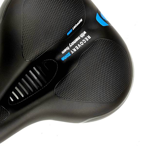 Cykelsadelskudde elastisk slitstark mjuk andningsbar mountainbikesadel dyna med reflexremsor blå