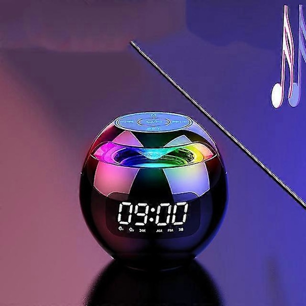 Mini Bluetooth Högtalare Musikspelare LED Display Klocka Väckarklocka Juni 6.15