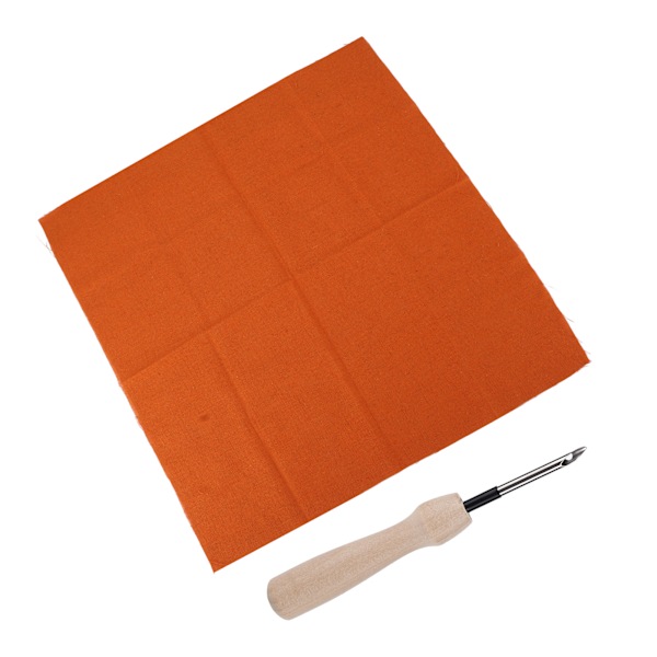 Virka kit hushåll broderi tillbehör med virknål orange tyg järntråd