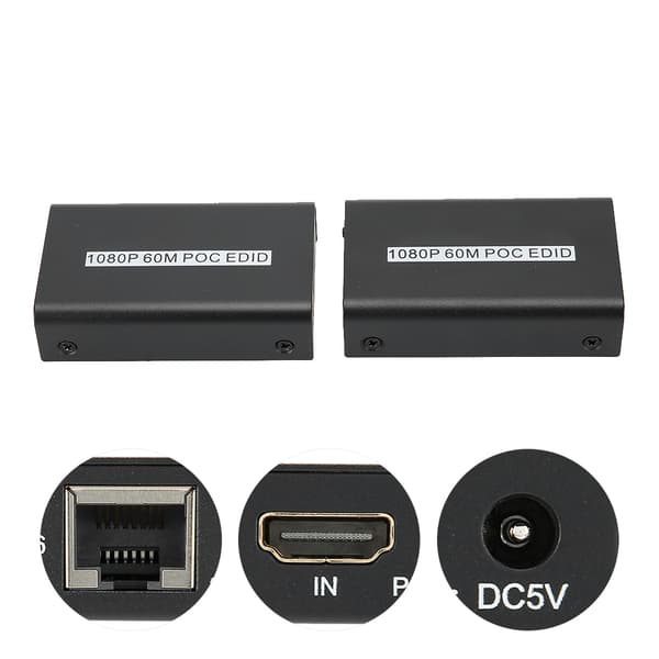 60M HD Multimedia Interface Enkeltkabel Extender HDMI Netværkstransmission 1080P EDIDUS Stik