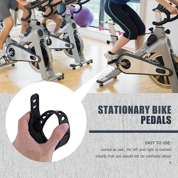 2 Par Sykkelpedalstropper Justerbar Lengde Universal Pedal Spinning Trening Hjemme eller Gym-B5