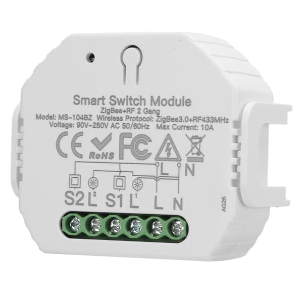 Smart Dimmerbrytermodul 2-veis dimming APP-kontrollbryter skjult montering 90-250V