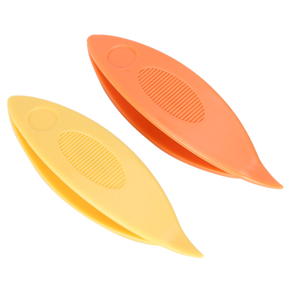 2 stk. Tatting-skytteler i plast - Tatting-skytteler til håndarbejde, strikning (orange, gul)
