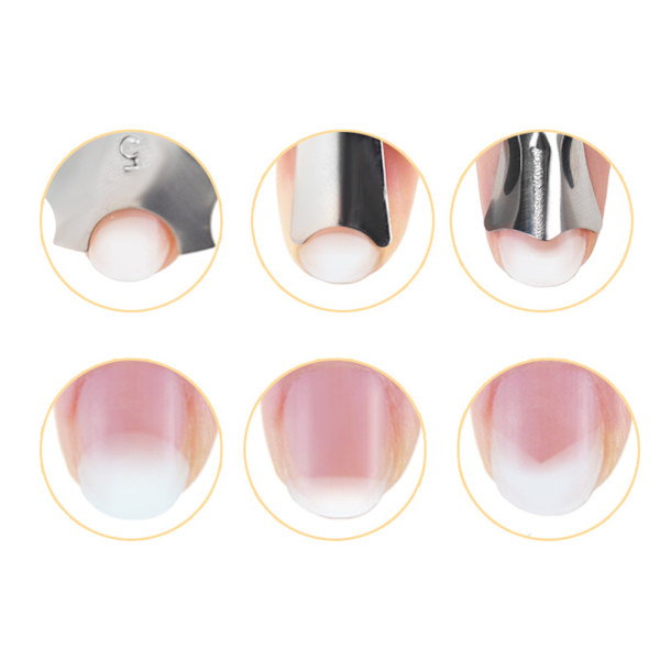 Praktisk rustfrit stål Manicure Stencil Fransk skærelinje Trimmer Negle Art DIY Tool