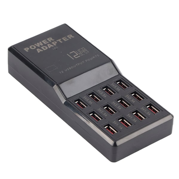 12-porters multi hurtiglader USB-ladestasjon hub for mobiltelefon nettbrett (110-240V)US