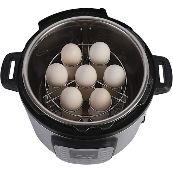 Stackbar Stapelbar Äggkokare i Rostfritt Stål - Passar 5, 6, 8 Qt Instant Pot - 2-pack Multifunktionell Trivet