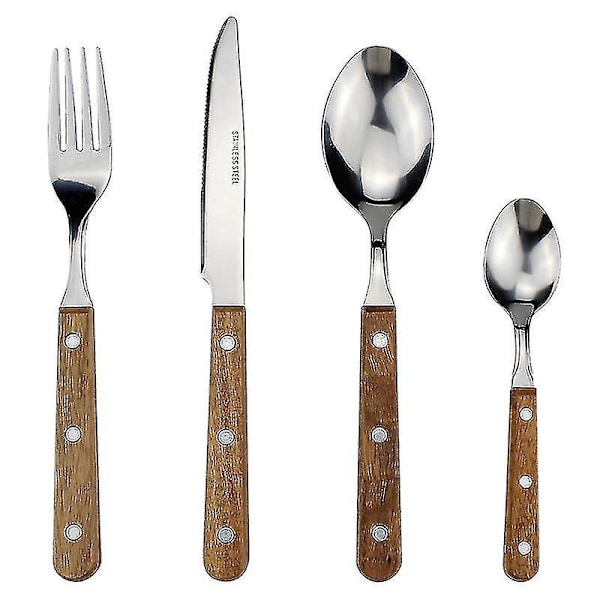 Elegant 4-in-1 Stainless Steel Western Cutlery Set with Resin Rivets - Delicate Dinnerware for Home