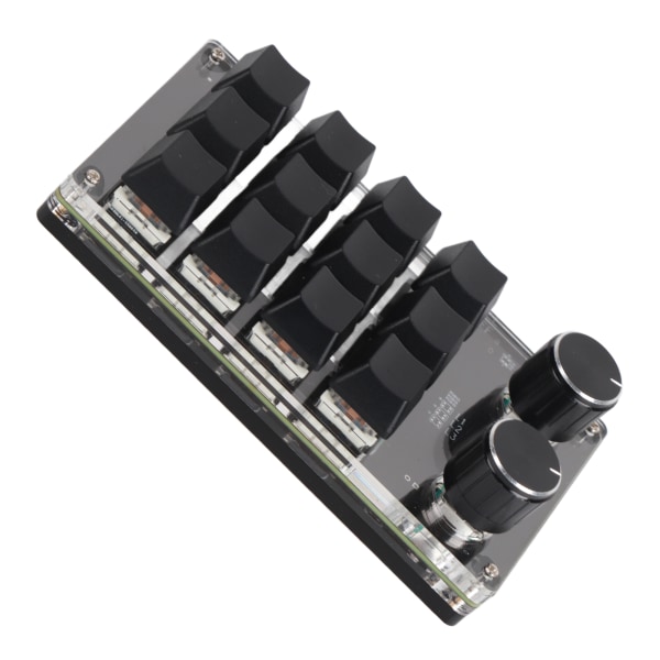 Programmerbart makrotangentbord 2 knoppar blå switch svart 12 tangenter minitangentbord med RGB för kontorsspel Musikmedia