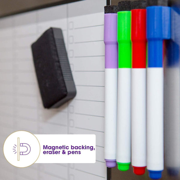 Magnetisk kylskåps whiteboard - Veckoplanerare för måltider
