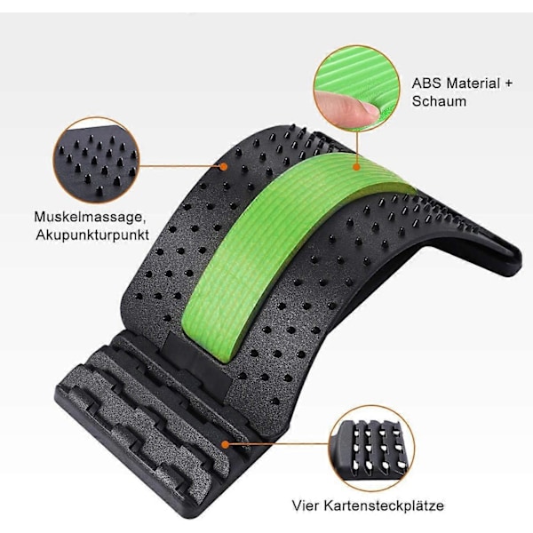 Magic Back Stretcher Lumbalt Stöd Stretching Device Hållningskorrigerare Akupunktur Massager