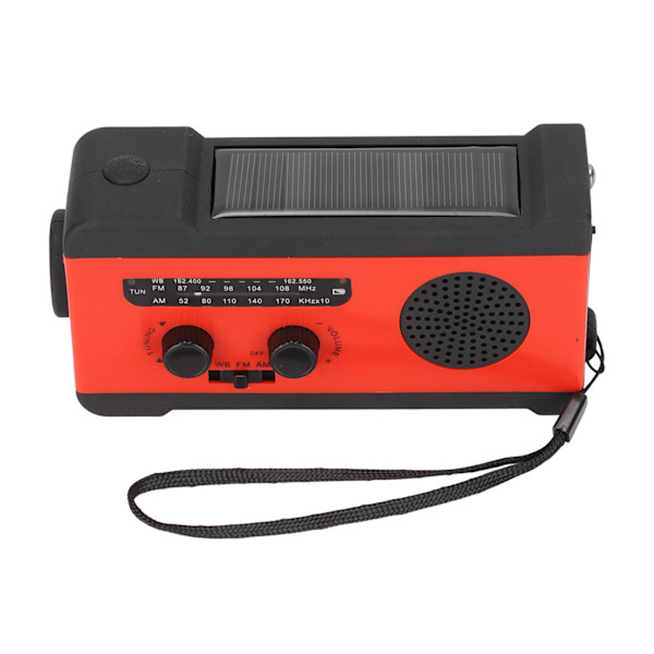 Hand Crank Radio Bärbar Självförsörjande Solväderradio med Nödlampa för Utomhus Nödläge