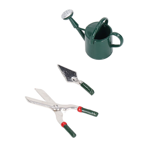 Dukkehus Have Værktøj 1:12 Vandkande Spade Saks Holdbar Legering Miniature Havearbejde Værktøjer til Dukkehus Grøn