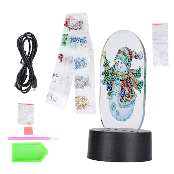 LED-diamantmålning nattlampor Smart Touch Sensor 3D USB jul DIY heminredning