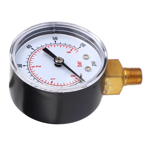 Tryckmätare 50 mm urtavla 1/8 BSPT bottenanslutning för luftvattenoljegas (0-60PSI 0-4Bar)