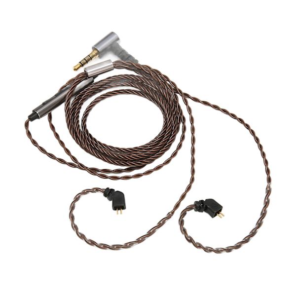 Øretelefonoppgraderingskabel 2 pins 0,78 mm 3,5 mm rettvinklet utskifting av ørepropper med mikrofon for AS10 AS06 ZST ZS3 ES4