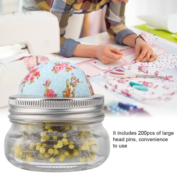 Neulatyyny lasipullo pyöreä helmi iso pää neulat pidike DIY ompelusarja