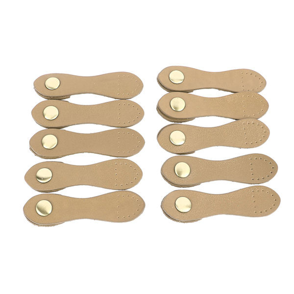 10 set sy på läder snäppspänne DIY handgjord mjuk äkta läder plånbok flik stängningar för hantverksväskor beige
