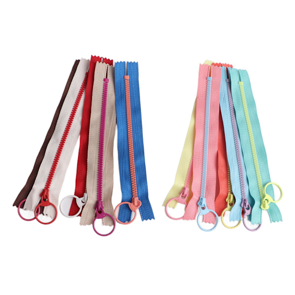 10 stk DIY veske Glidelåser for sying 10 farger Resin Glidelås Skillejakke Glidelåser for klesvesker Hjemmetekstil 7,9 tommer