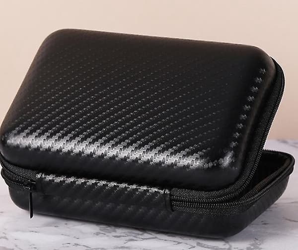 Bærbar opbevaringspose til mobil strøm, data harddisk, hovedtelefoner og oplader - Sort (15,5*12,5*4)