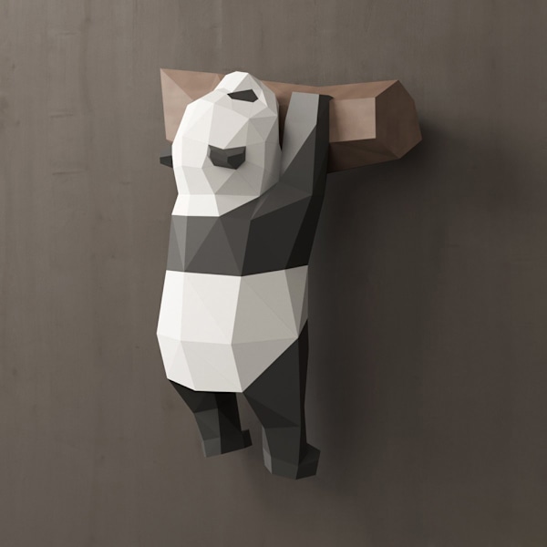 Suloinen Panda 3D-paperimalli DIY Eläin Papercraft Toimintahahmot Palapelit Lapsille Lahja Seinälle Kiinnitettävät Koristeet