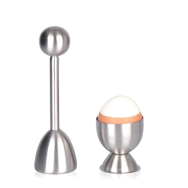 Sett med mykkokt eggseparatorholder inkluderer 2 skjeer og 2 kopper, 1 toppkutterfjerner