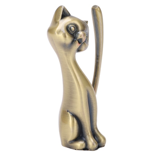 Kat Ringholder Kat Statuette Stil Zinklegering Robuust Duurzaam Retro Stijl Glanzend Ring Organizer voor Ringen Sieraden