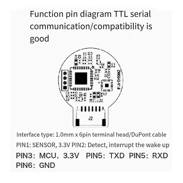 Fingeravtrycksigenkänningsmodul ZW0642 Kapacitiv Touch Fingeravtryckssensor Modul Dörrlås Insamlingsmodul, A-B10