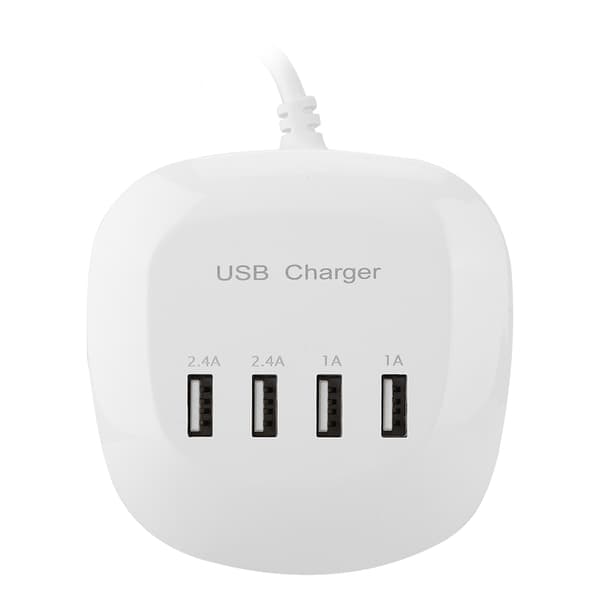 100-240V 4-ports USB skrivebordslader Multi hurtig veggladerstasjon strømadapter US-plugg