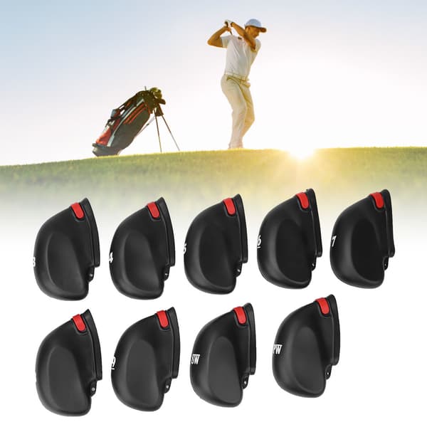 9 kpl Musta Kestävä PVC Golfmailan Pään Suojus Golfvarusteet