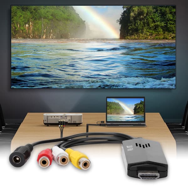 HDMI til AV HD Videokonverter Adapter Han til Hun Kabel til TV VHS VCR DVD Brænder