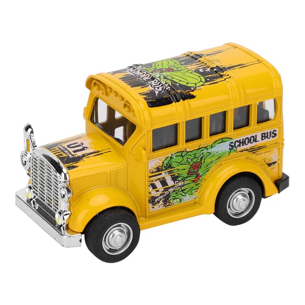 1:36 Mini Alloy Skolebus Model Træk Tilbage Lyd Lys Batteri Køretøj Legetøj Børnegave Gul