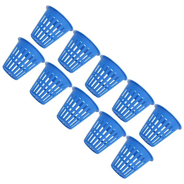 10 STK Plantekurv Hydroponisk dyrkningskurv Plastic Plant Mesh Cup til altan HaveBlå